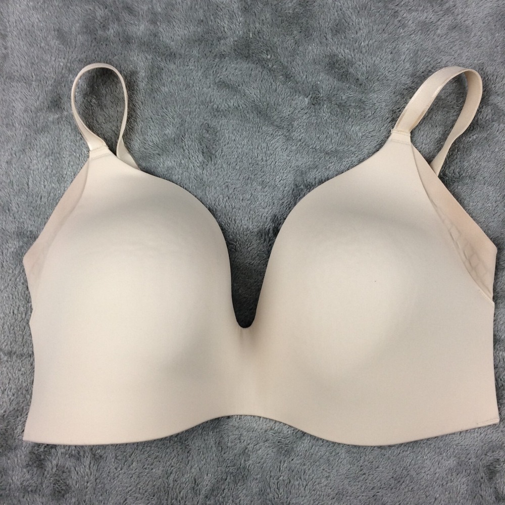KNIX WingWoman Contour T-Shirt Bra Size 6+ Padded V-Neck Beige Wireless Comfort